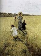 In the field of small road Ilia Efimovich Repin